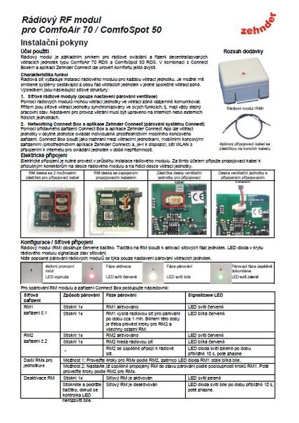Návod RF Modul CA70, CS50